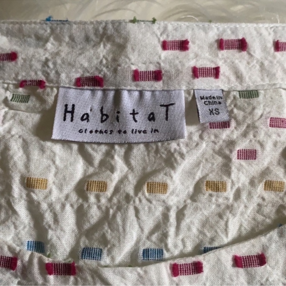 New! Habitat Peruvian Mix Dash Overlay Boxy Top - Picture 4 of 6
